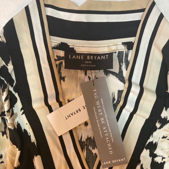 NWT Lane Bryant Black and White Floral Midi Dress - Picture 5 of 5